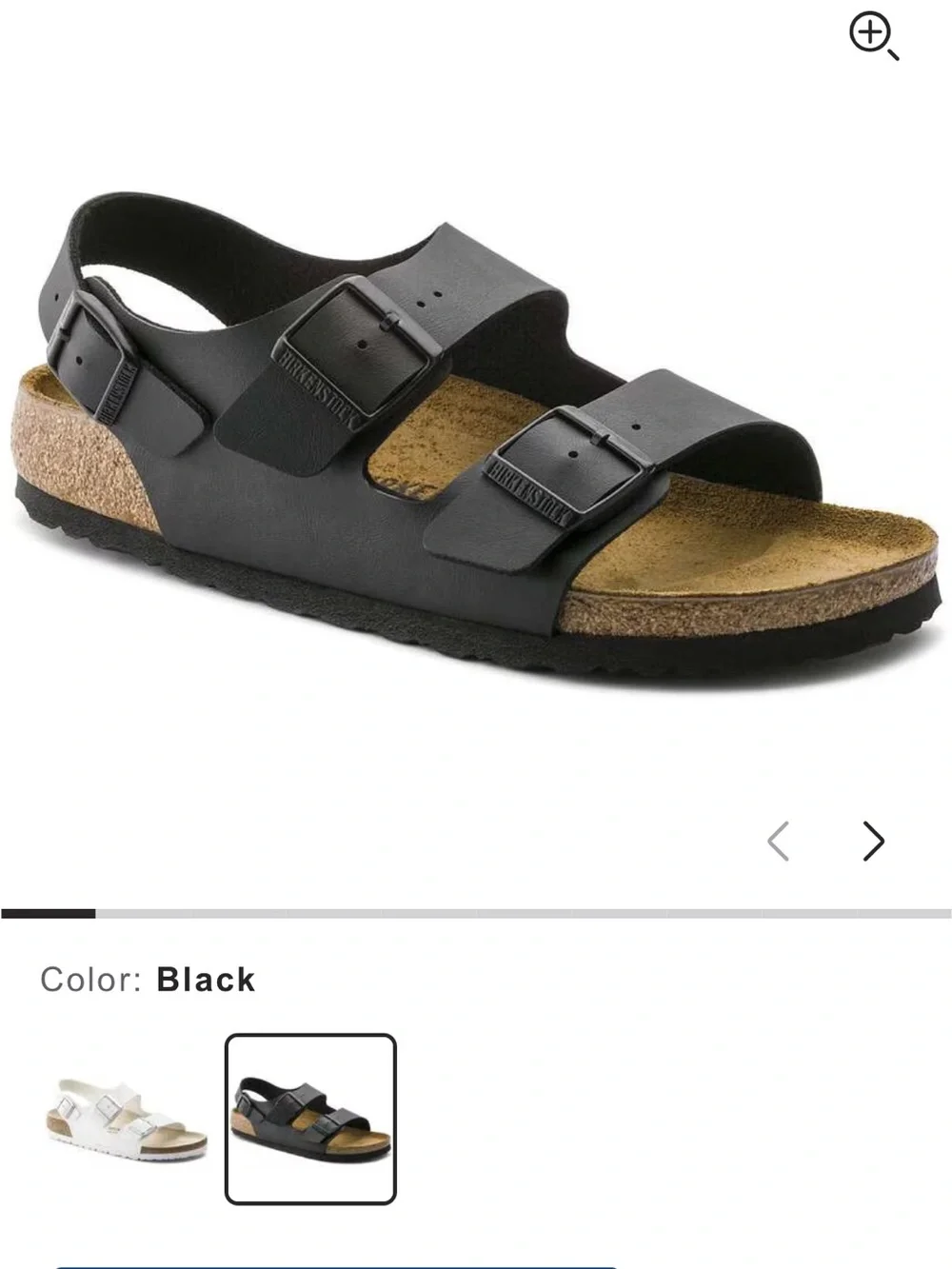 Birkenstock Milano Black Leather Buckle Sandals